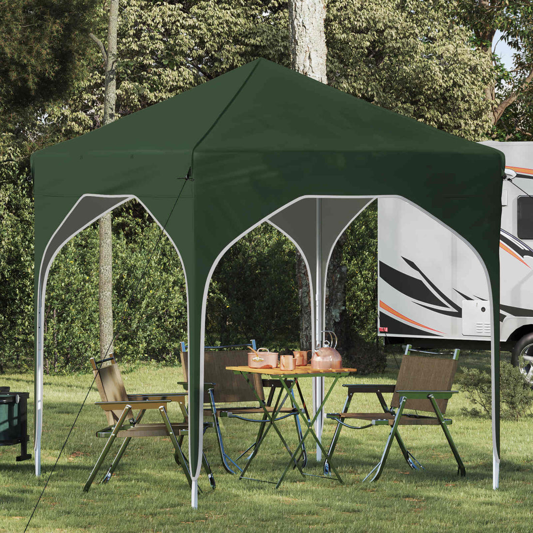 vidaXL Carpa Plegable para Fiestas 194 x 194 x 245 cm Verde