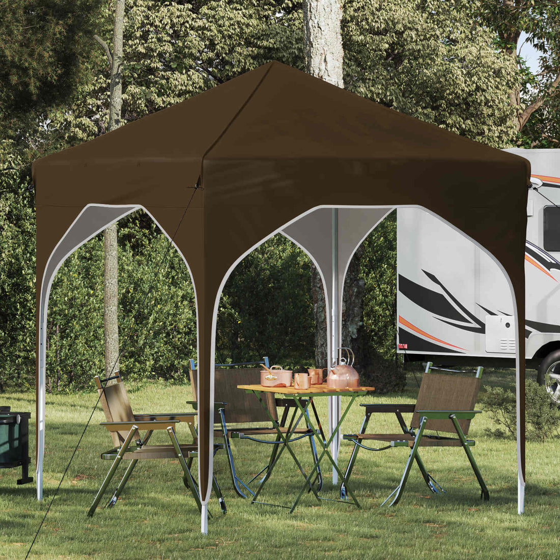 vidaXL Carpa Plegable para Fiestas 194 x 194 x 245 cm Gris topo