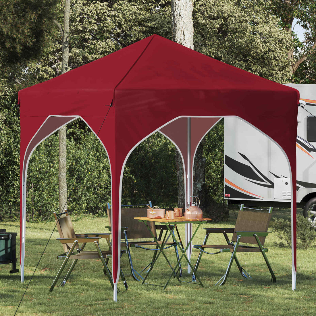 vidaXL Carpa Plegable para Fiestas 194 x 194 x 245 cm Burdeos