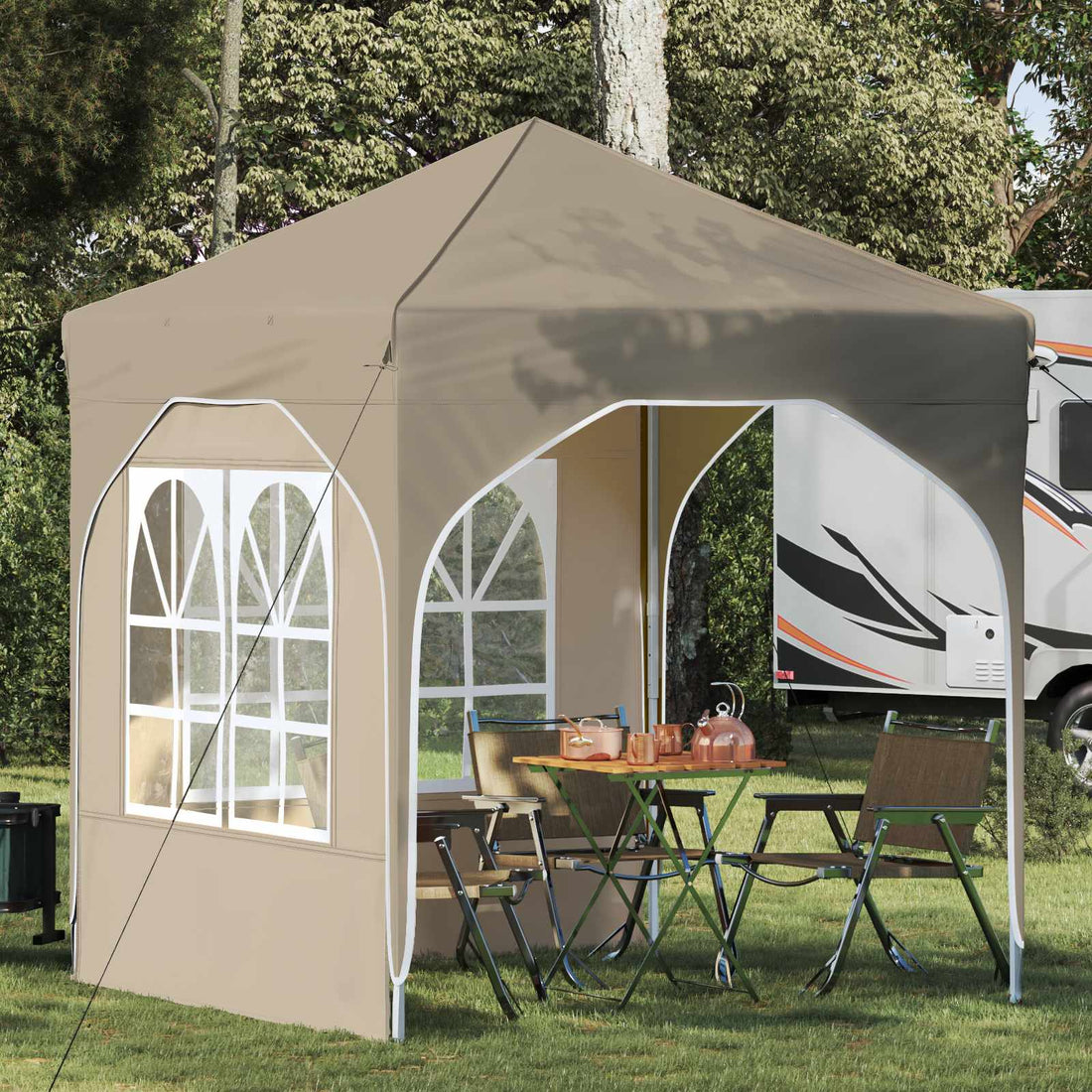 vidaXL Carpa Plegable para Fiestas 192 x 192 x 245 cm Crema
