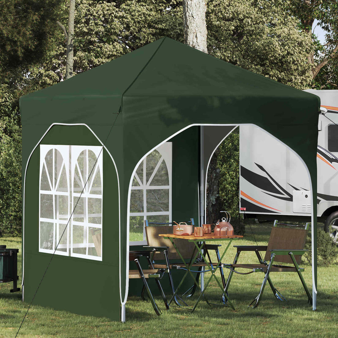 vidaXL Carpa Plegable para Fiestas 192 x 192 x 245 cm Verde