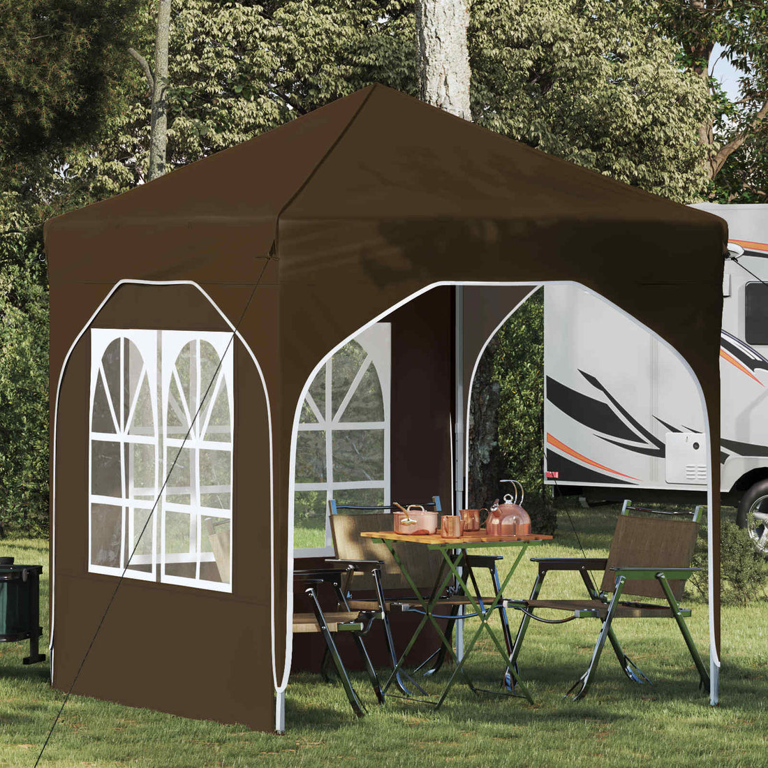 vidaXL Carpa Plegable para Fiestas 192 x 192 x 245 cm Gris topo