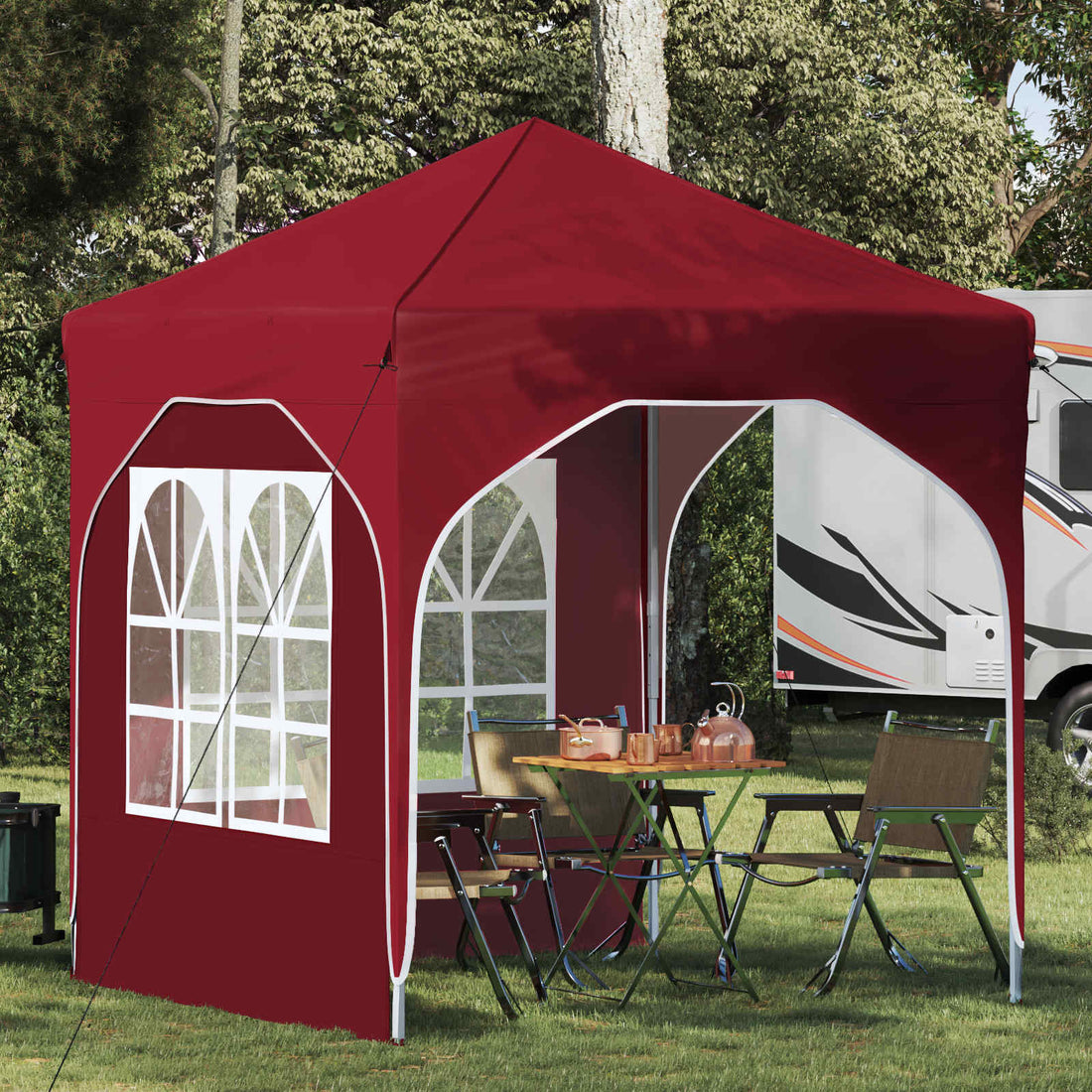 vidaXL Carpa Plegable para Fiestas 192 x 192 x 245 cm Burdeos