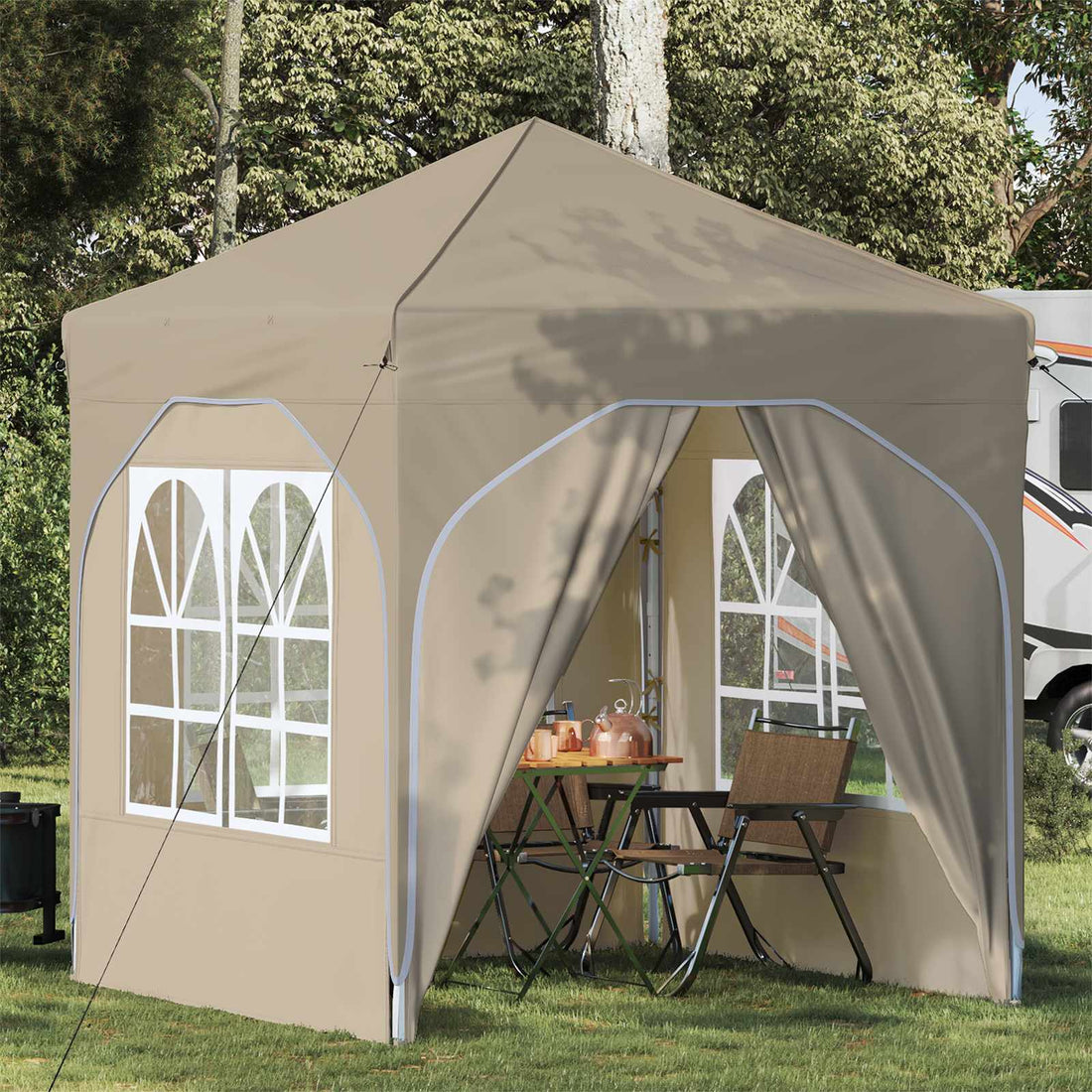 vidaXL Carpa Plegable para Fiestas 192 x 192 x 245 cm Crema