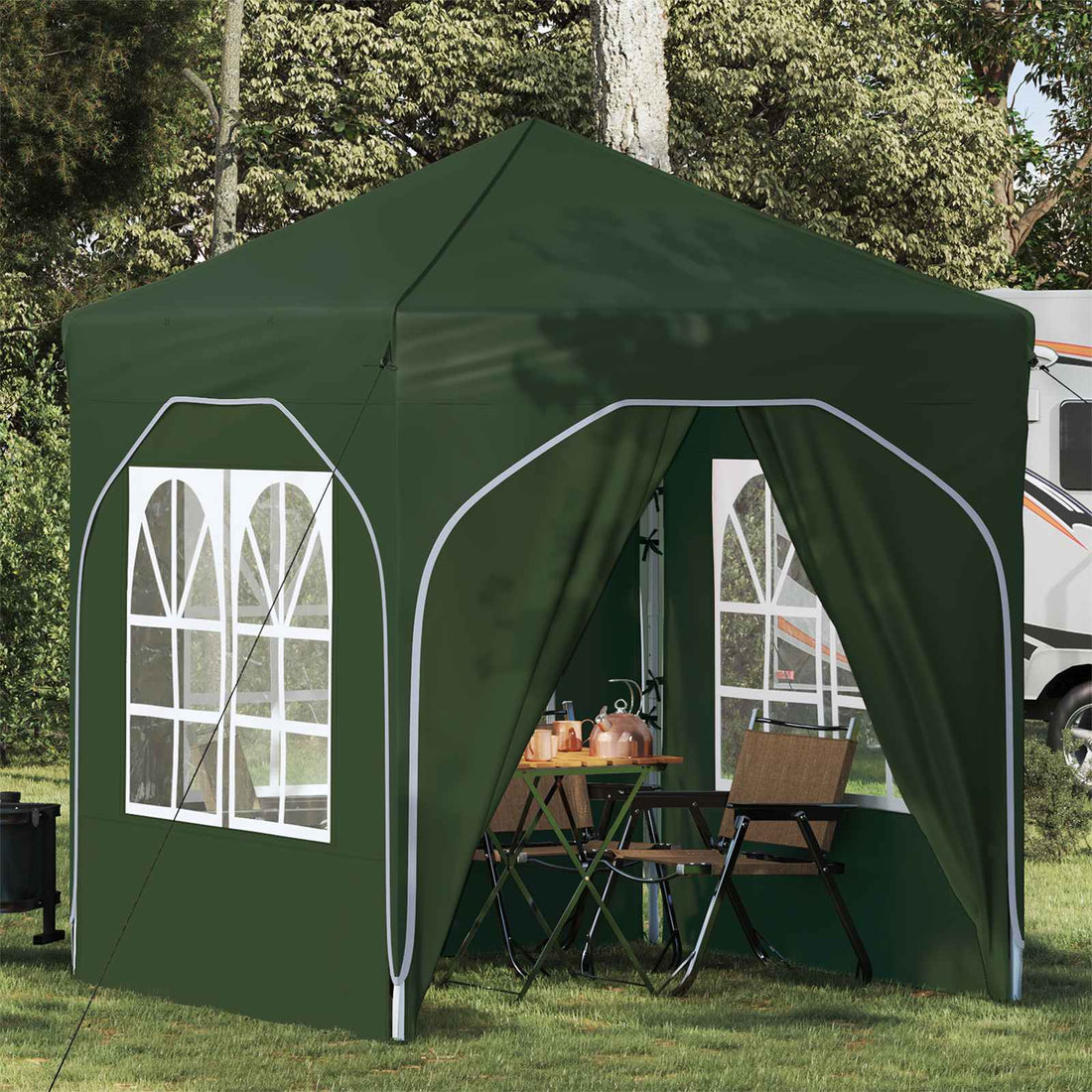 vidaXL Carpa Plegable para Fiestas 192 x 192 x 245 cm Verde