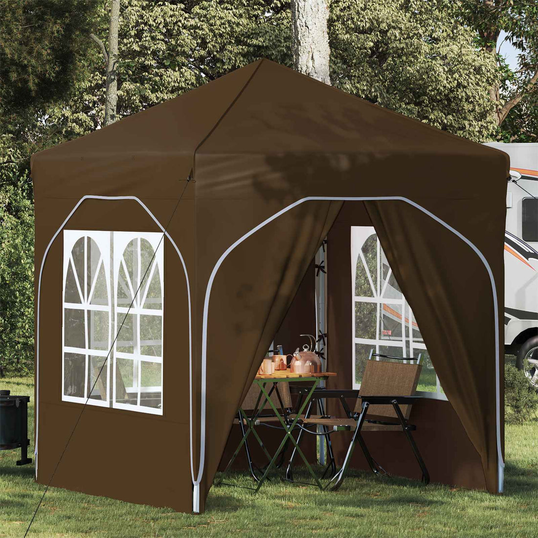 vidaXL Carpa Plegable para Fiestas 192 x 192 x 245 cm Gris topo