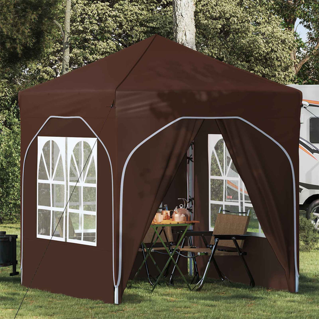 vidaXL Carpa Plegable para Fiestas 192 x 192 x 245 cm Marrón