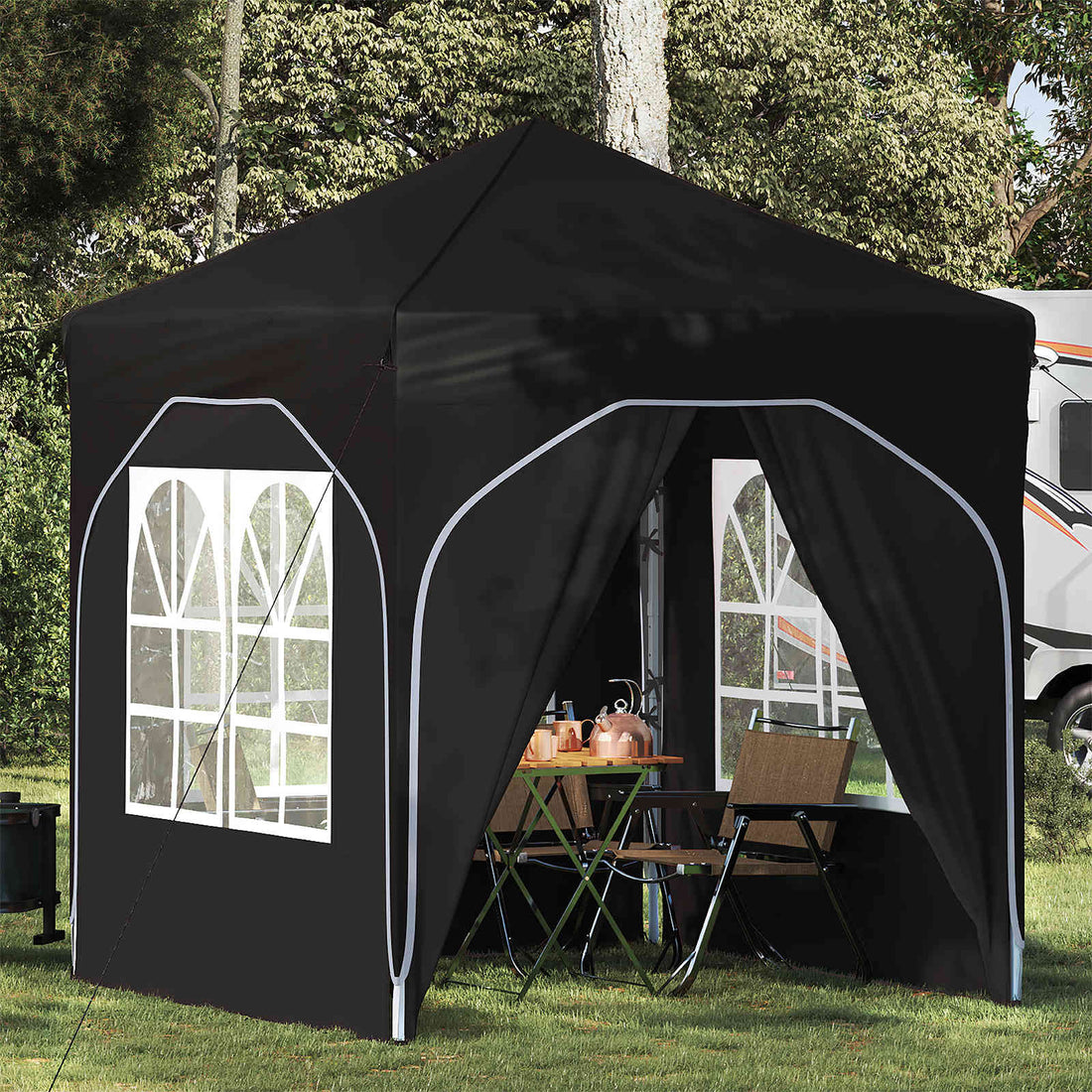 vidaXL Carpa Plegable para Fiestas 192 x 192 x 245 cm Negro