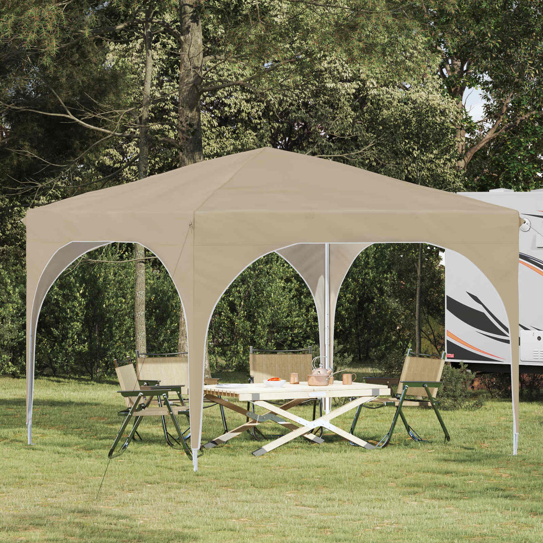 vidaXL Carpa Plegable para Fiestas 290 x 290 x 245 cm Crema