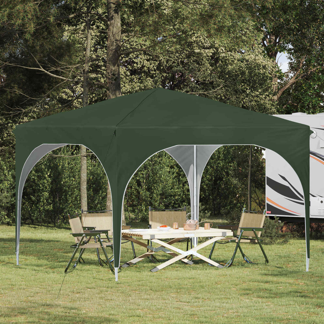 vidaXL Carpa Plegable para Fiestas 290 x 290 x 245 cm Verde