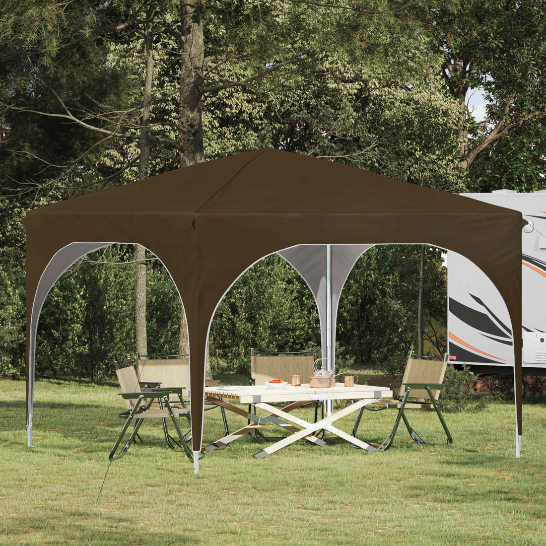 vidaXL Carpa Plegable para Fiestas 290 x 290 x 245 cm Topo