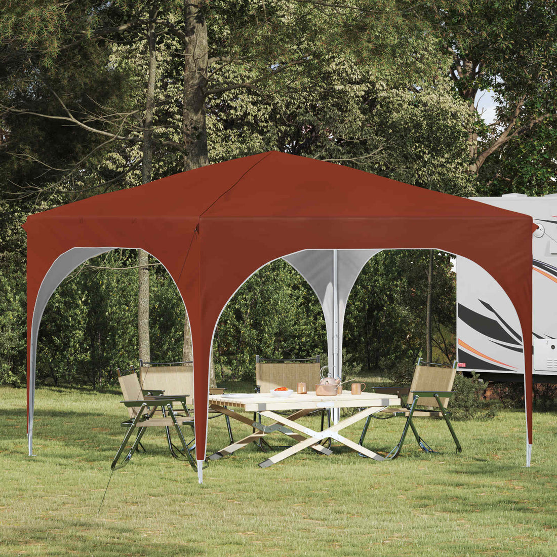 vidaXL Carpa Plegable para Fiestas 290 x 290 x 245 cm Terracota