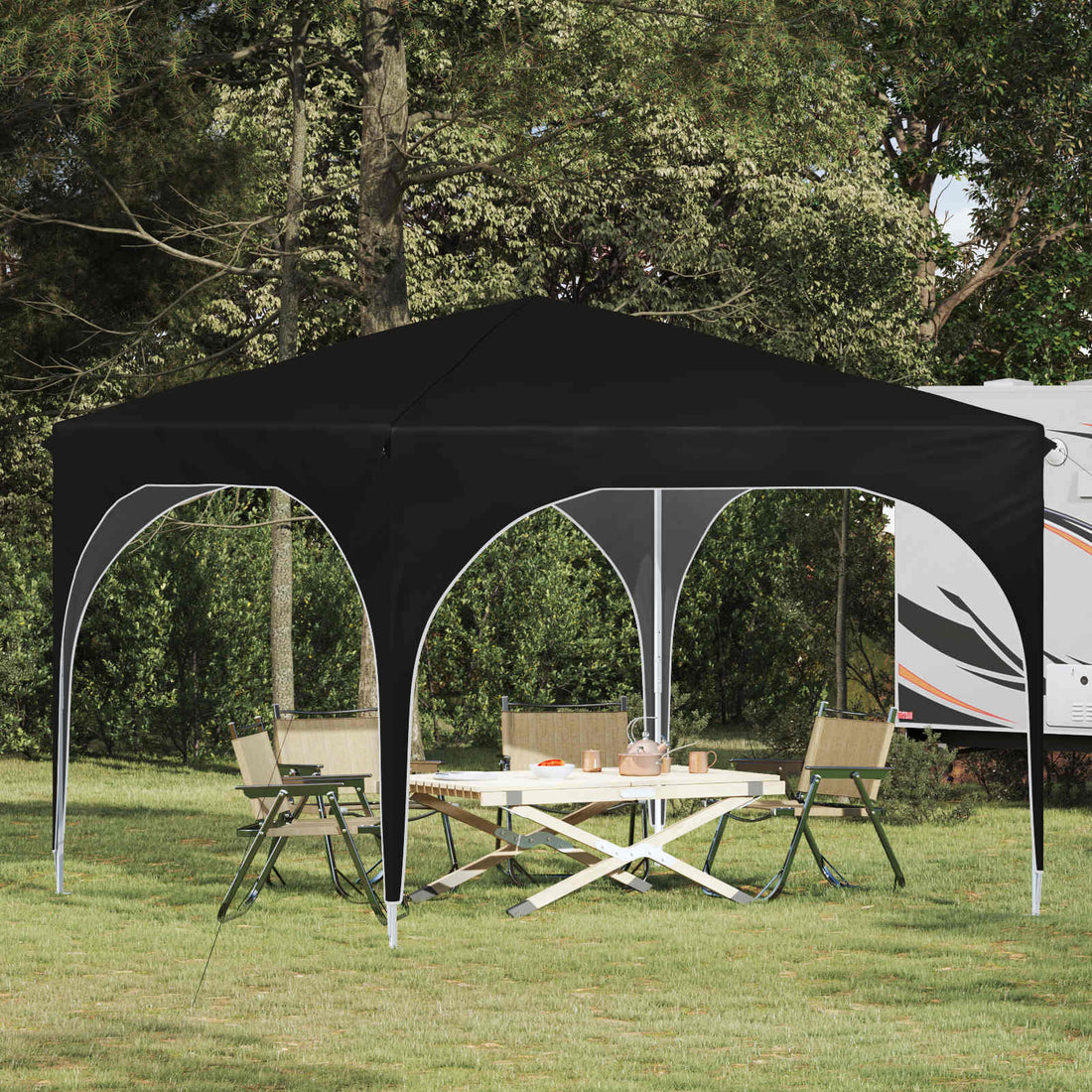 vidaXL Carpa Plegable para Fiestas 290 x 290 x 245 cm Negro