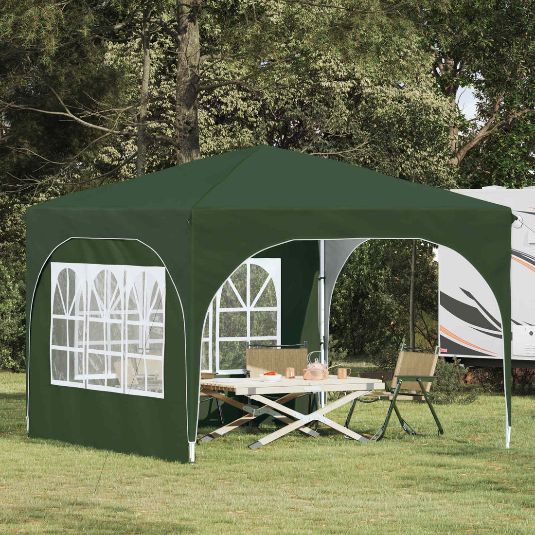vidaXL Carpa Plegable para Fiestas 290 x 290 x 245 cm Verde