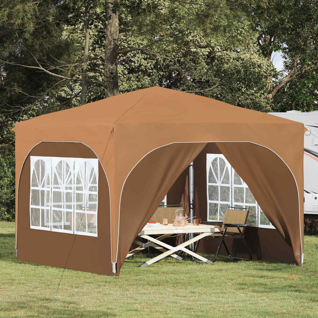 vidaXL Carpa Plegable para Fiestas 290 x 290 x 245 cm Beige