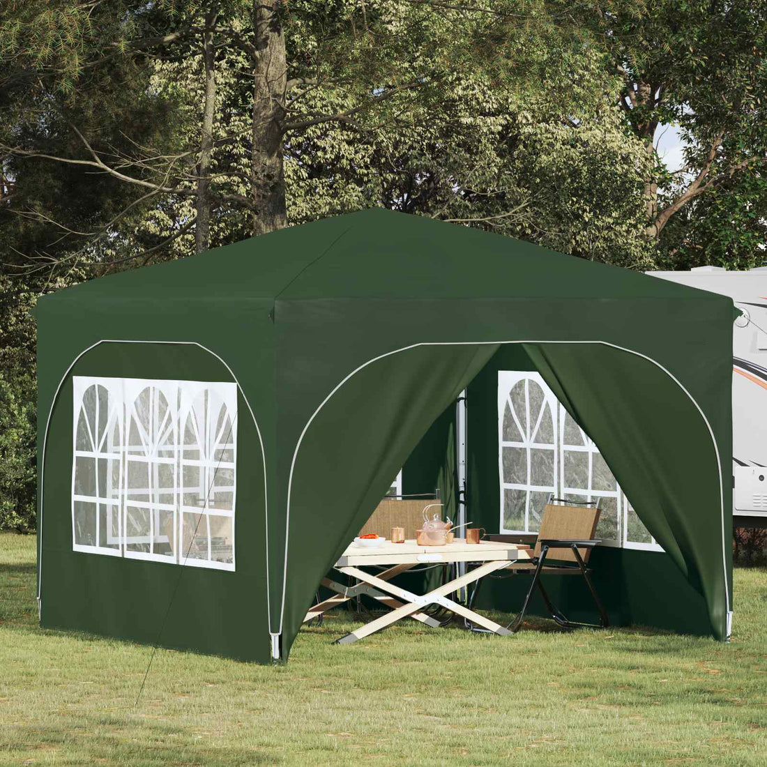vidaXL Carpa Plegable para Fiestas 290 x 290 x 245 cm Verde