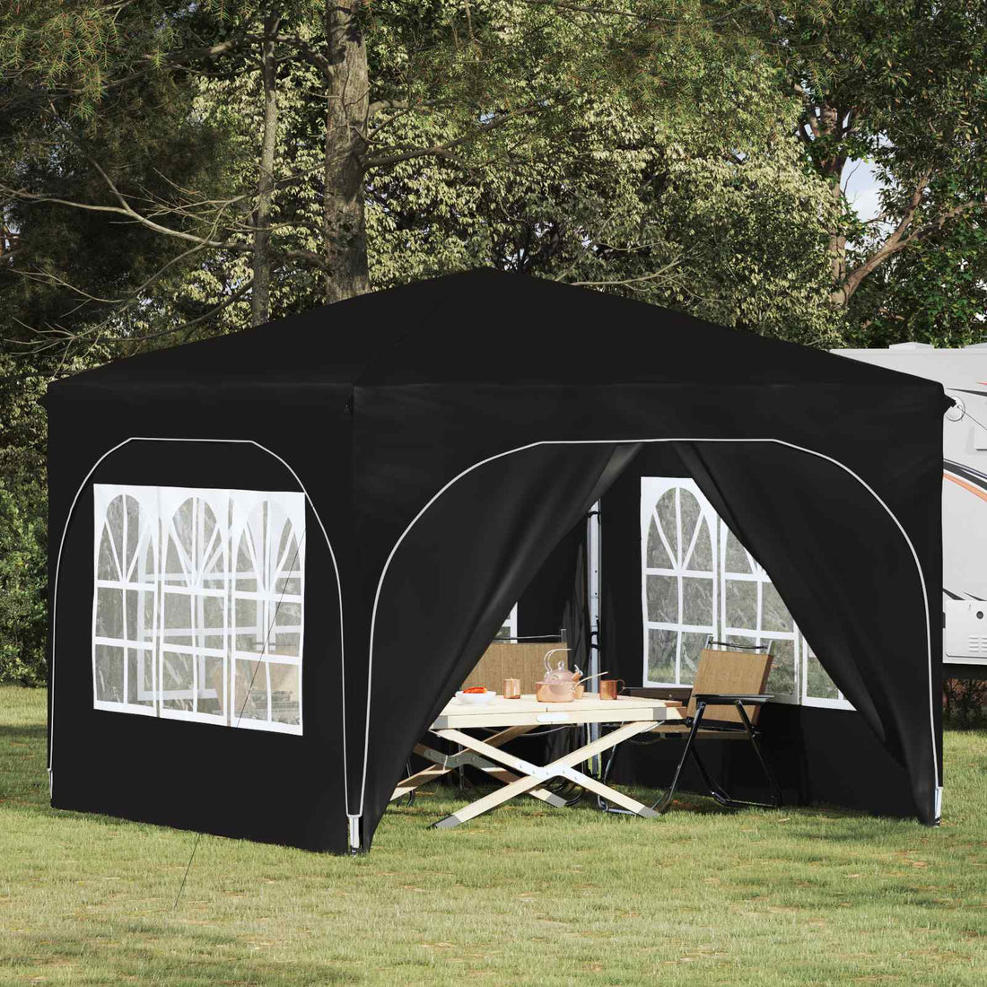 vidaXL Carpa Plegable para Fiestas 290 x 290 x 245 cm Negro