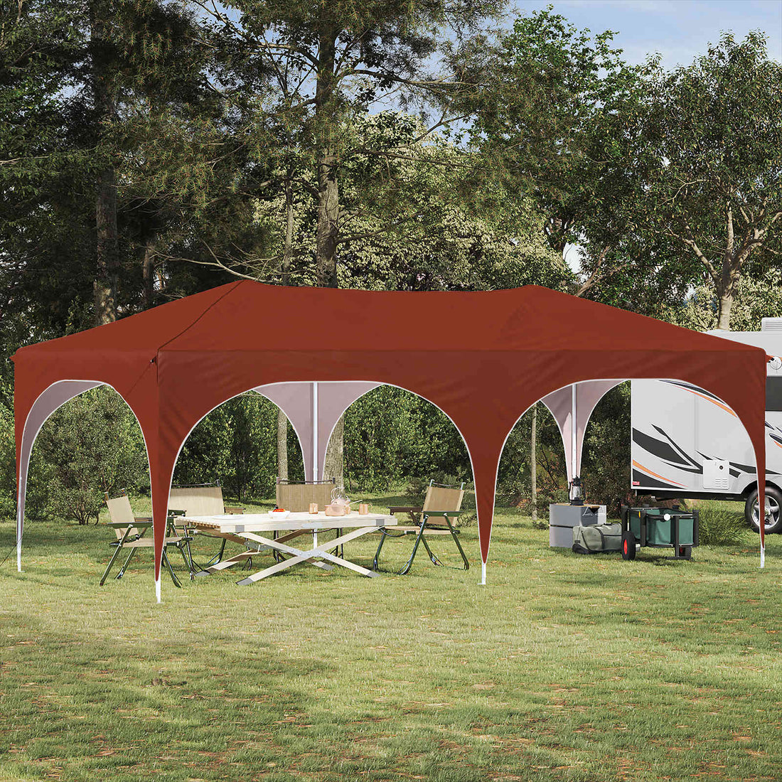 vidaXL Carpa Plegable para Fiestas 575 x 288 x 245 cm Terracota