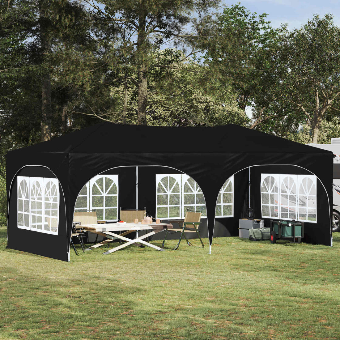 vidaXL Carpa Plegable para Fiestas 575 x 288 x 245 cm Gris antracita