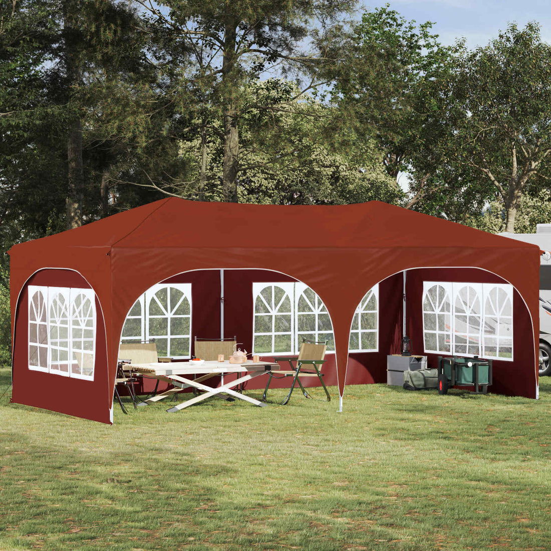 vidaXL Carpa Plegable para Fiestas 575 x 288 x 245 cm Terracota