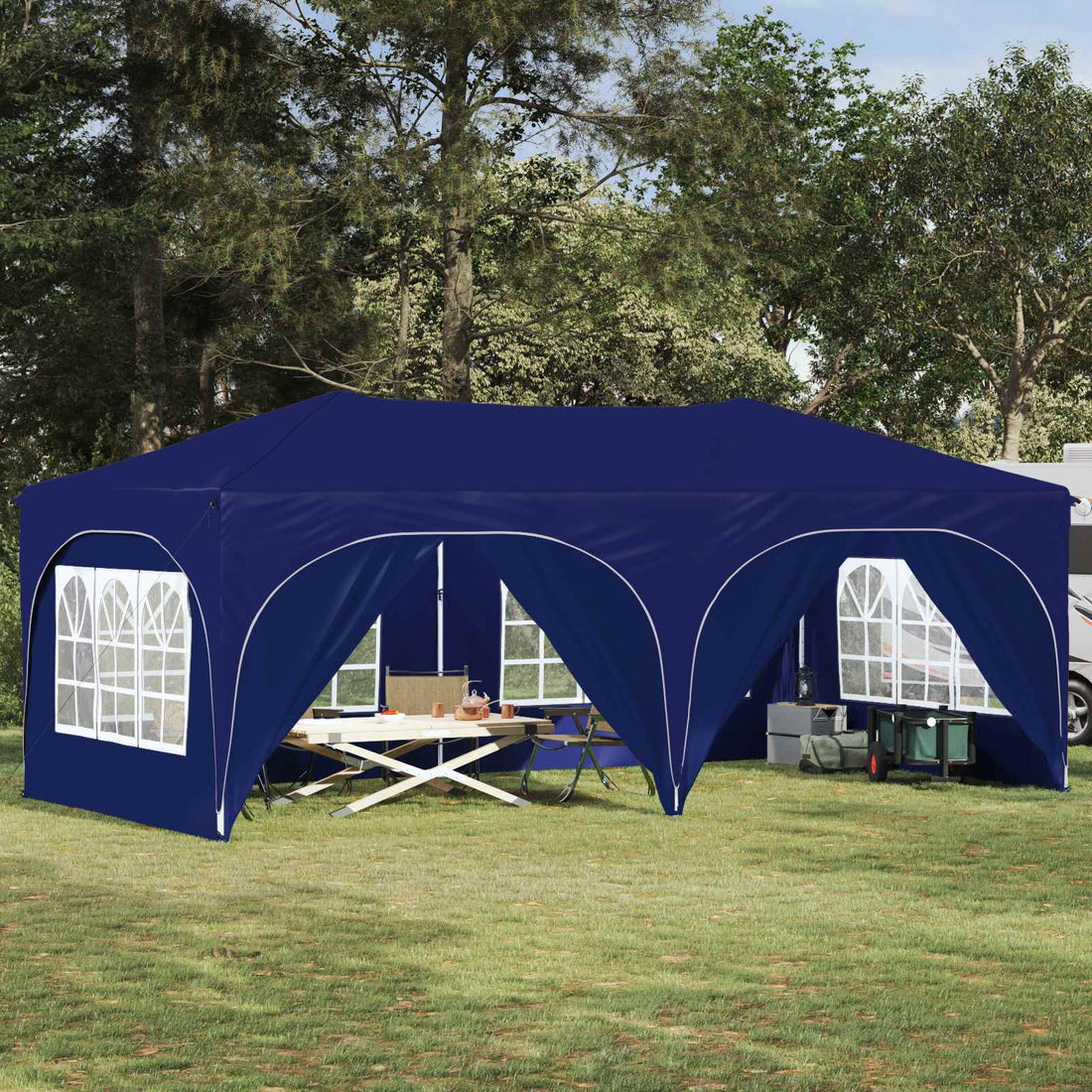vidaXL Carpa Plegable para Fiestas 575 x 288 x 245 cm Azul Tela Oxford