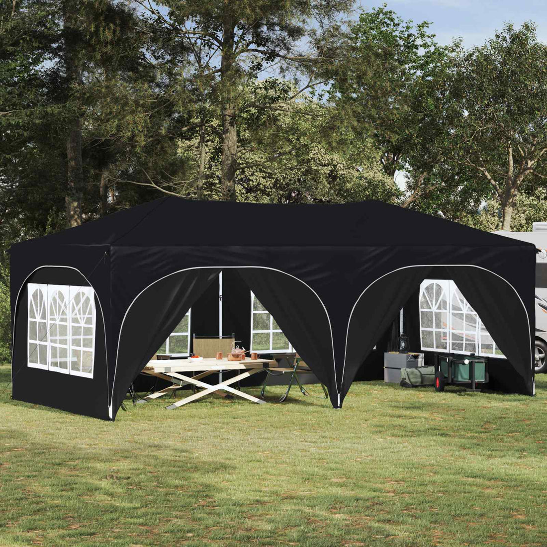 vidaXL Carpa Plegable para Fiestas 575 x 288 x 245 cm Gris antracita