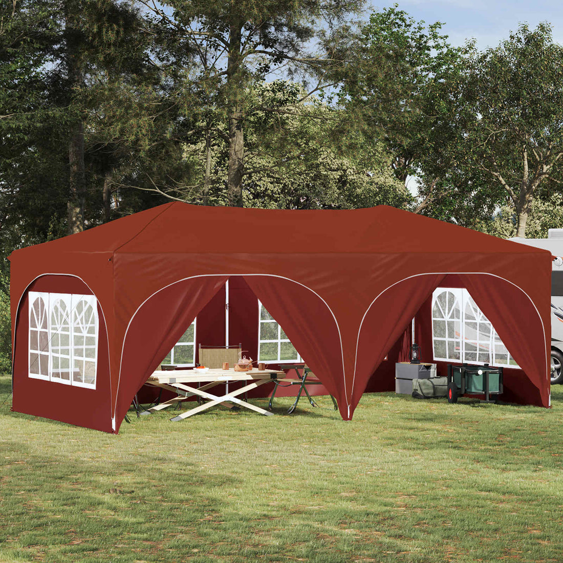 vidaXL Carpa Plegable para Fiestas 575 x 288 x 245 cm Terracota