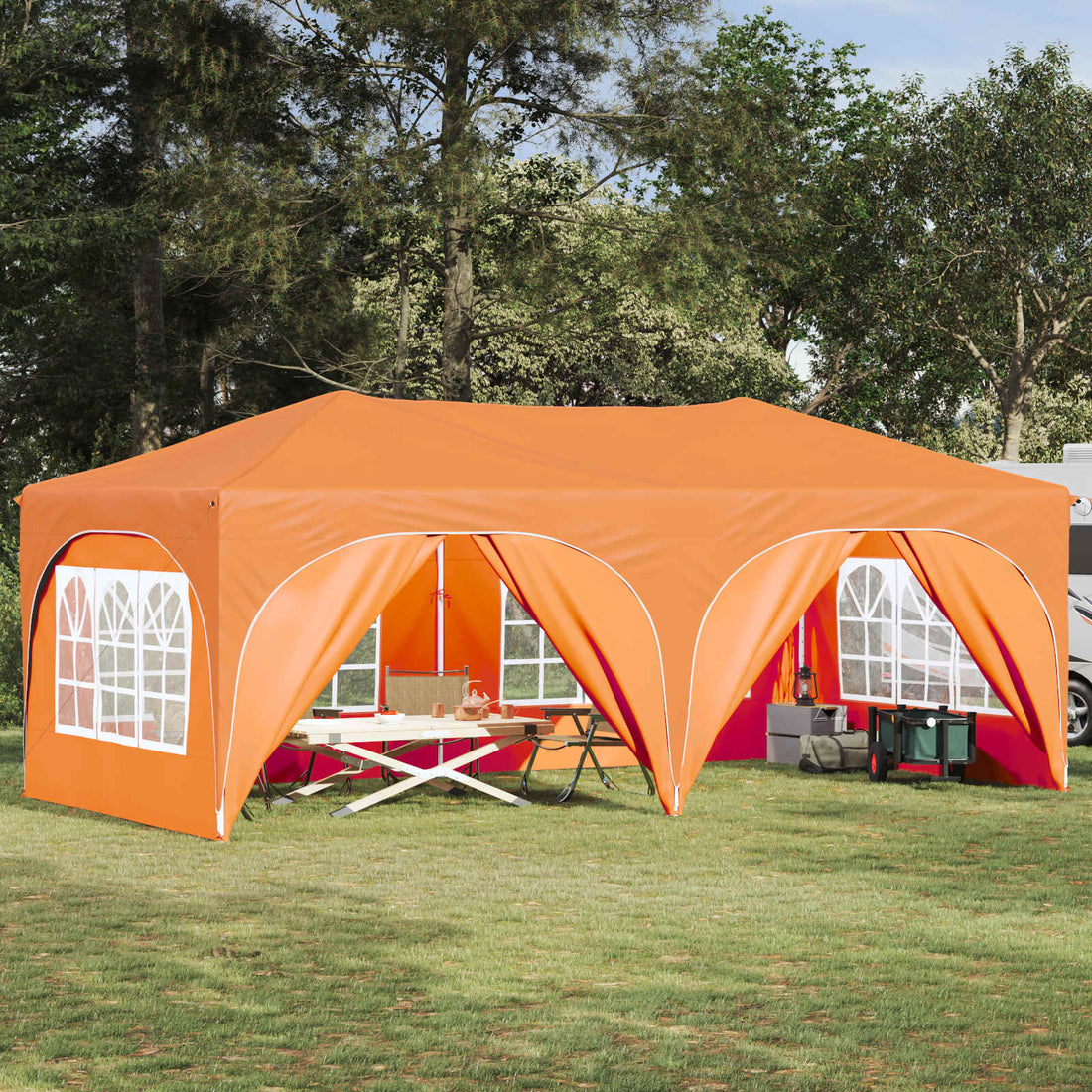 vidaXL Carpa Plegable para Fiestas 575 x 288 x 245 cm Naranja