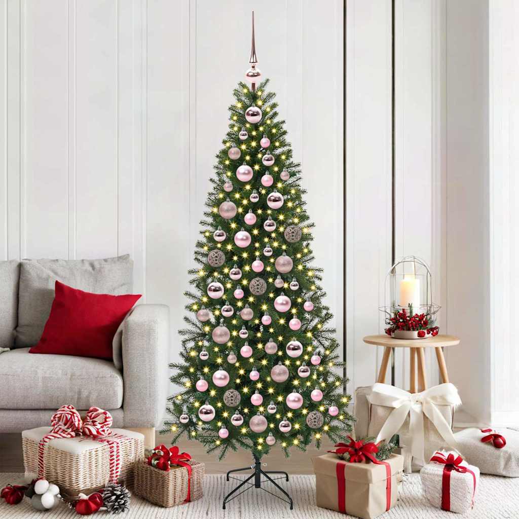 vidaXL Juego de Esferas de Navidad 120 uds. 300 LED Blanco Cálido