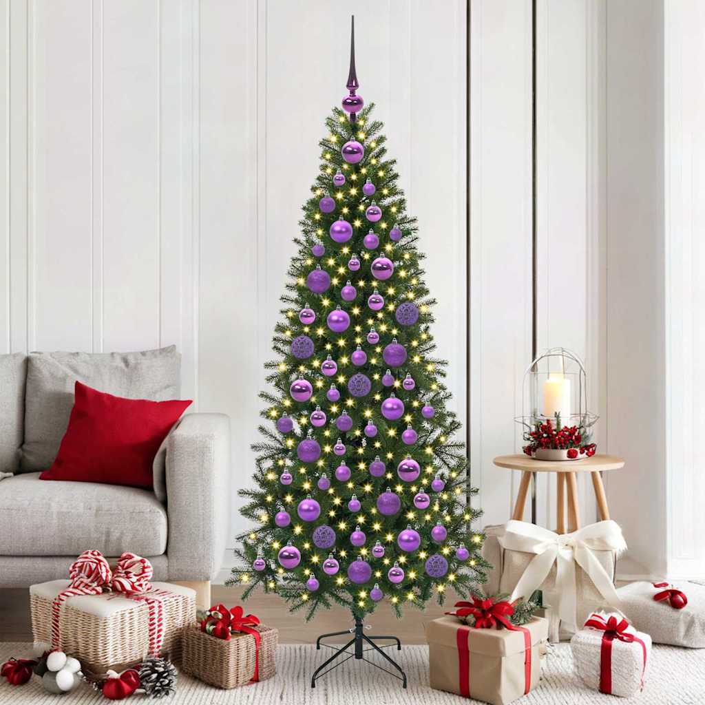vidaXL Juego de Esferas de Navidad 120 uds. 300 LED Blanco Cálido