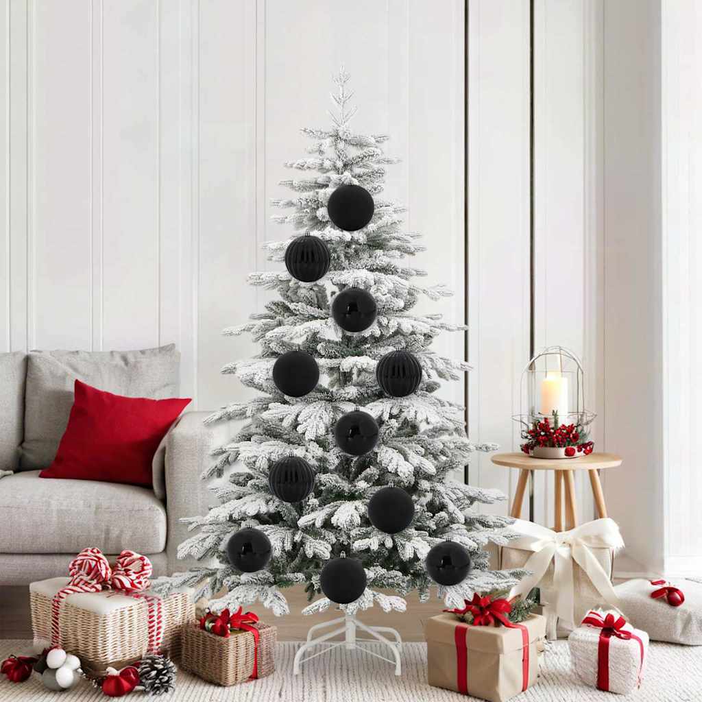 vidaXL Juego de Esferas Navideñas XL 9 uds. Negro Ø 15 cm Plástico