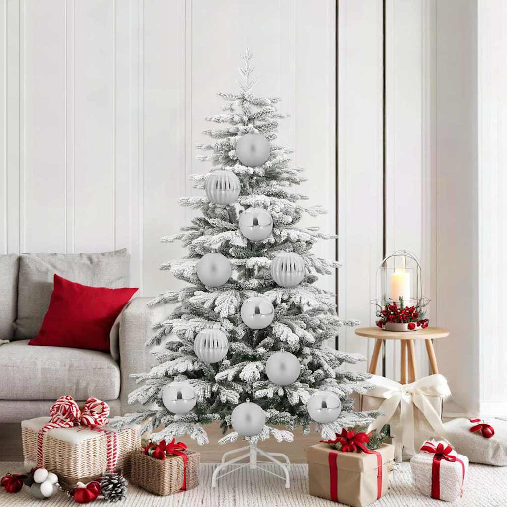 vidaXL Juego de Esferas Navideñas XL 9 uds. Plateado Ø 15 cm Plástico
