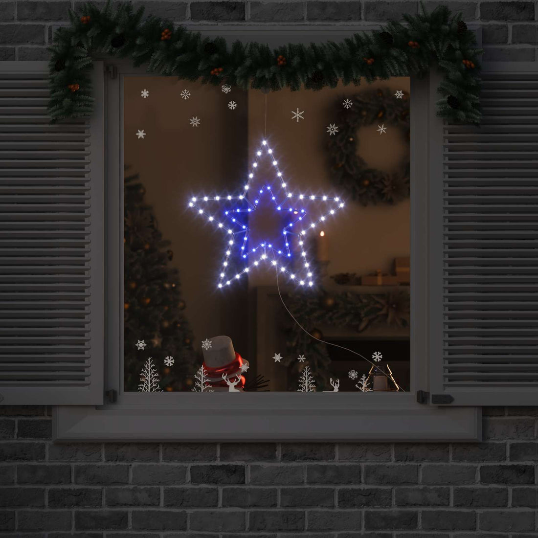 vidaXL Estrella de Navidad 72 LED Frío 51,5 x 50 x 0,65 cm Hierro