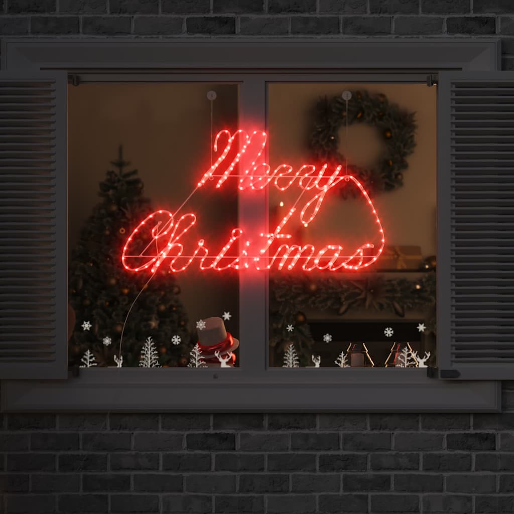 vidaXL Cartel de Navidad 216 LED Rojo 99 x 55 x 13 cm Hierro