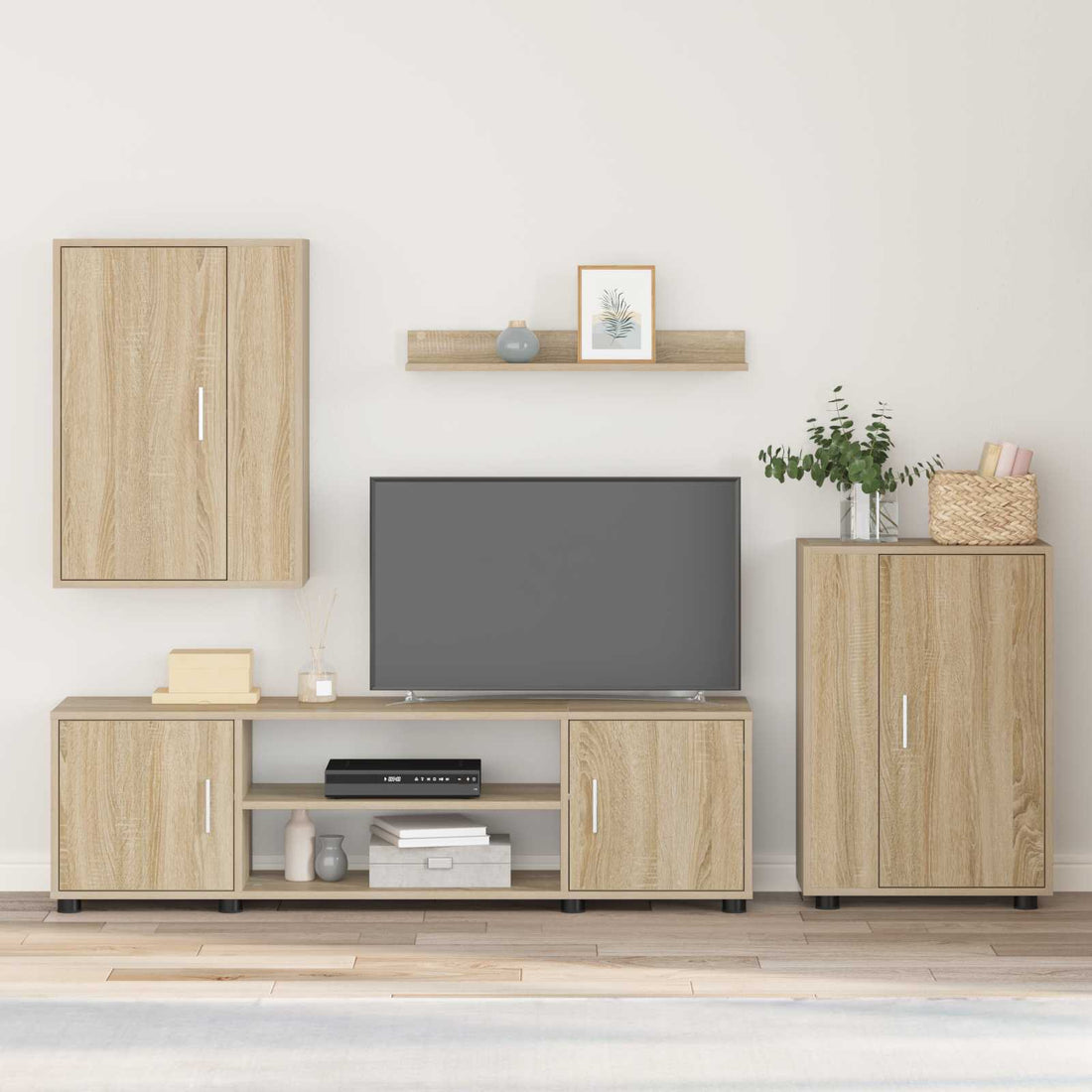 vidaXL Conjunto de mueble de TV Roble Sonoma Madera de ingeniería