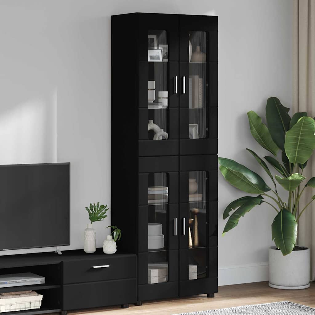 vidaXL Aparador alto FLORIN 60 x 35 x 182 cm Negro