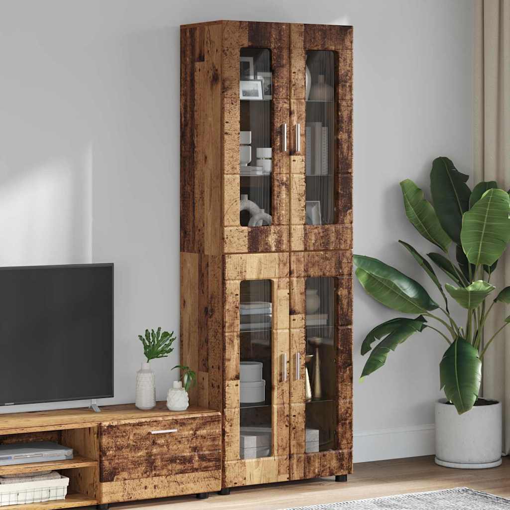 vidaXL Aparador alto FLORIN 60 x 35 x 182 cm Madera vieja