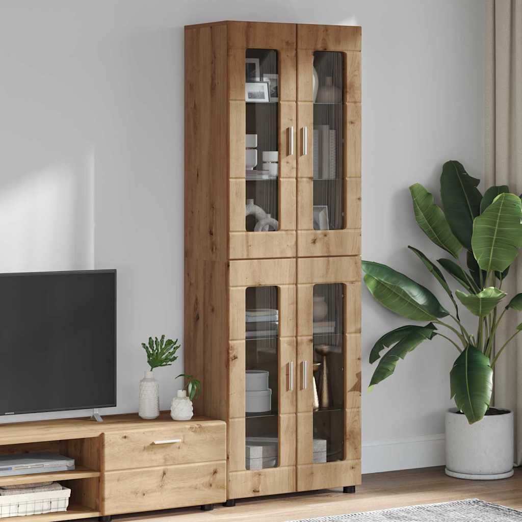 vidaXL Aparador alto FLORIN 60 x 35 x 182 cm Roble artisan