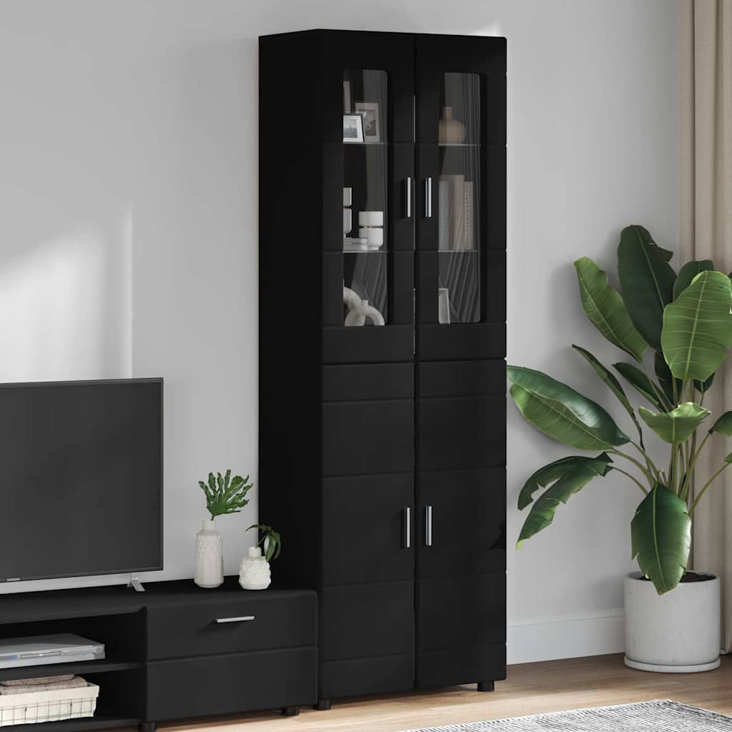 vidaXL Aparador alto FLORIN 60 x 35 x 182 cm Negro