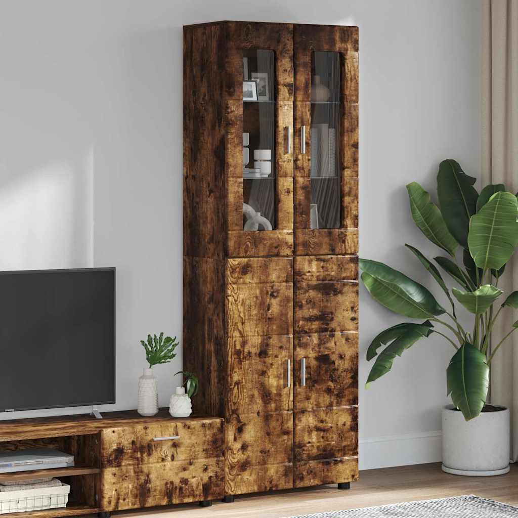 vidaXL Aparador alto FLORIN 60 x 35 x 182 cm Roble ahumado