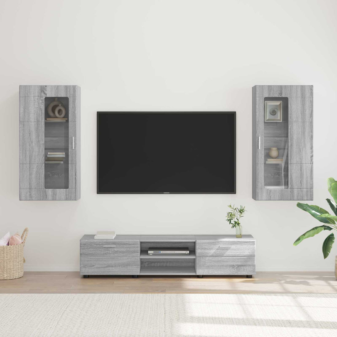 vidaXL Conjunto de mueble de TV FLORIN 3 uds. Gris Sonoma