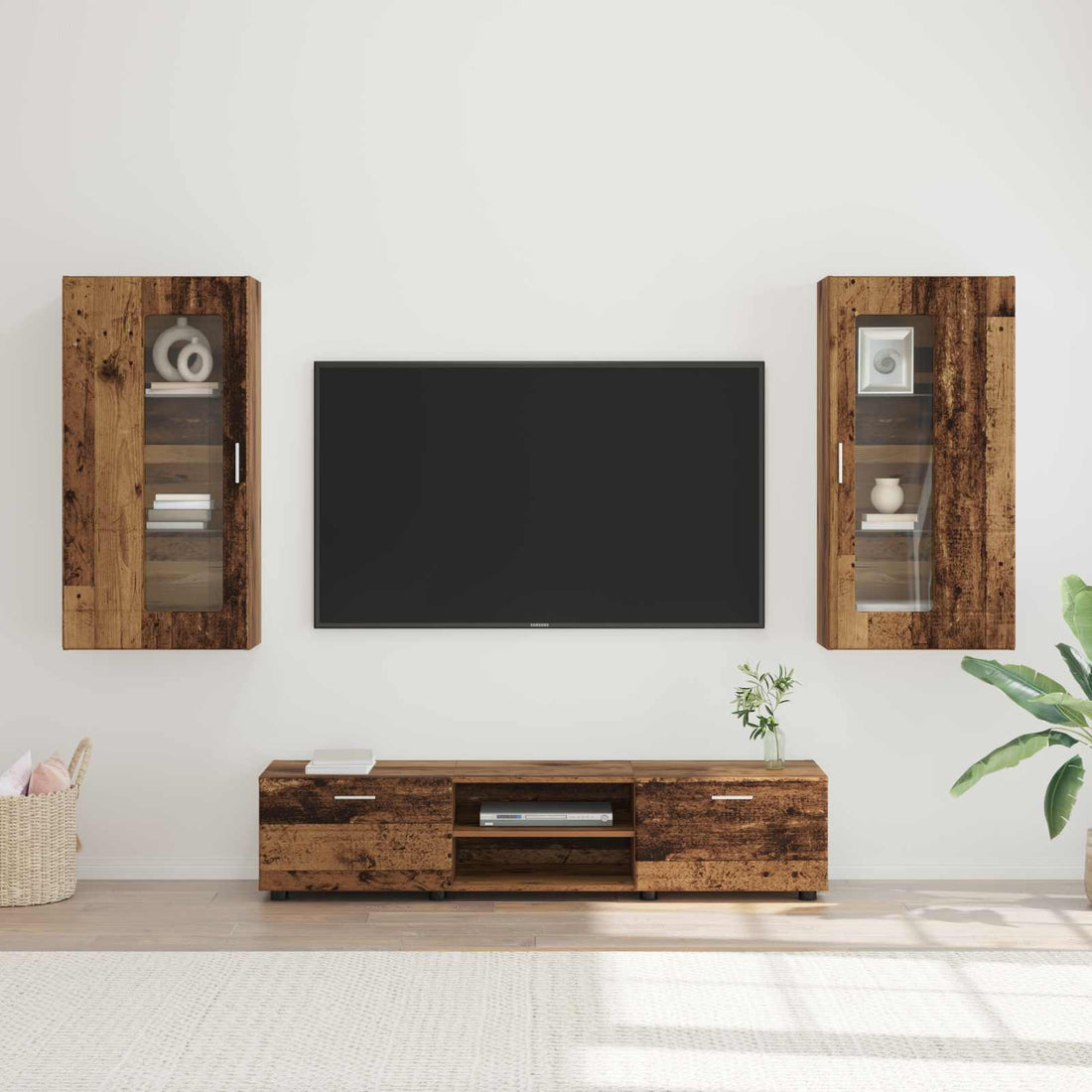 vidaXL Conjunto de mueble de TV FLORIN 3 uds. Madera vieja