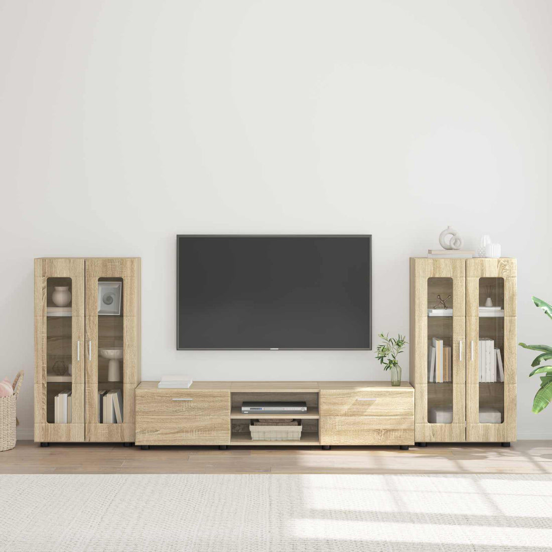 vidaXL Conjunto de mueble de TV FLORIN 3 uds. Roble Sonoma