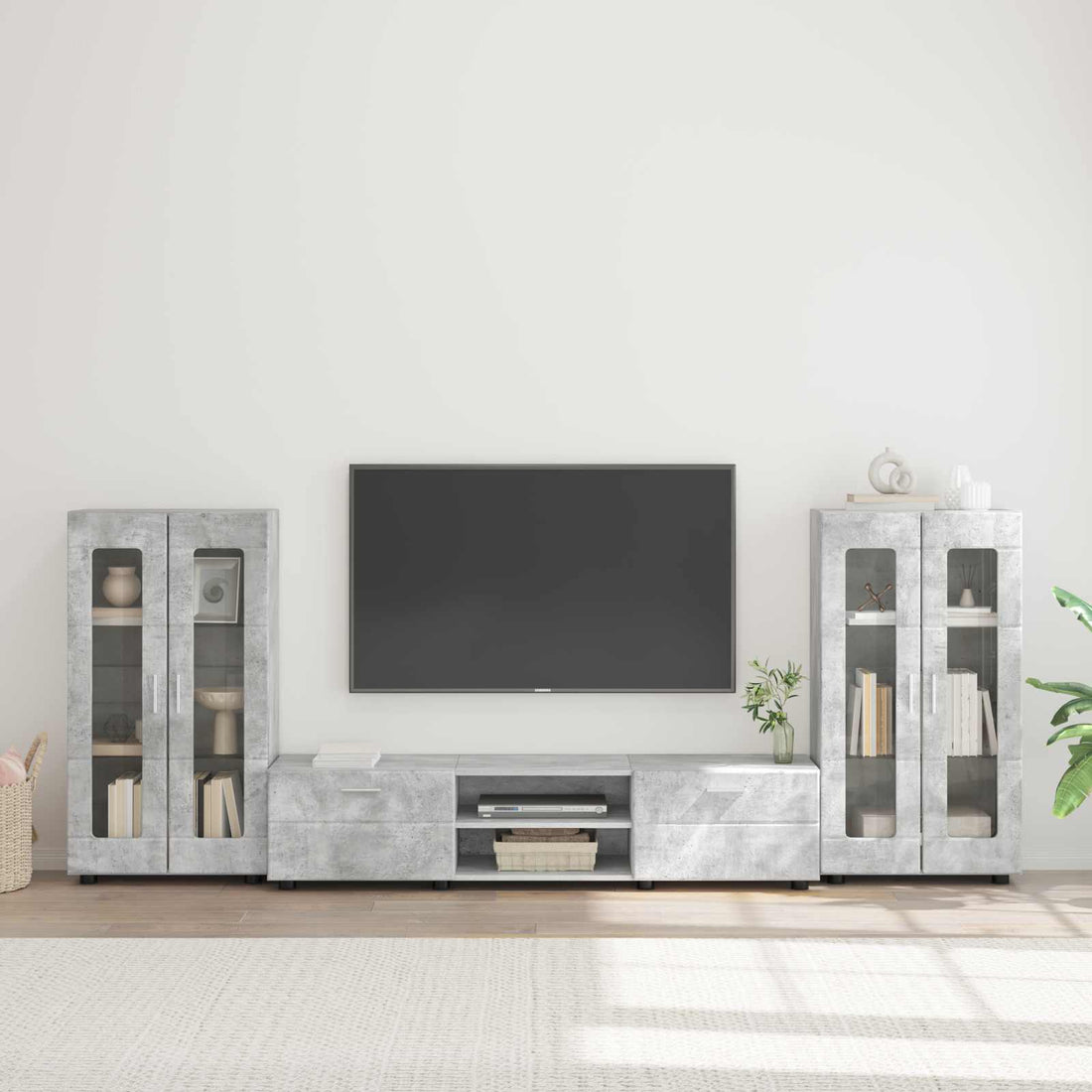vidaXL Conjunto de mueble de TV FLORIN 3 uds. Gris Concreto