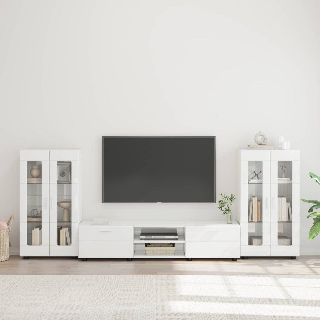 vidaXL Conjunto de mueble de TV FLORIN 3 uds. brillante