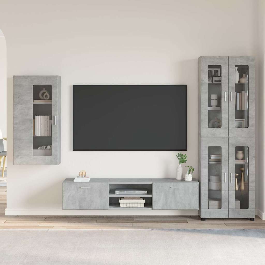 vidaXL Conjunto de mueble de TV FLORIN 3 uds. Gris Concreto