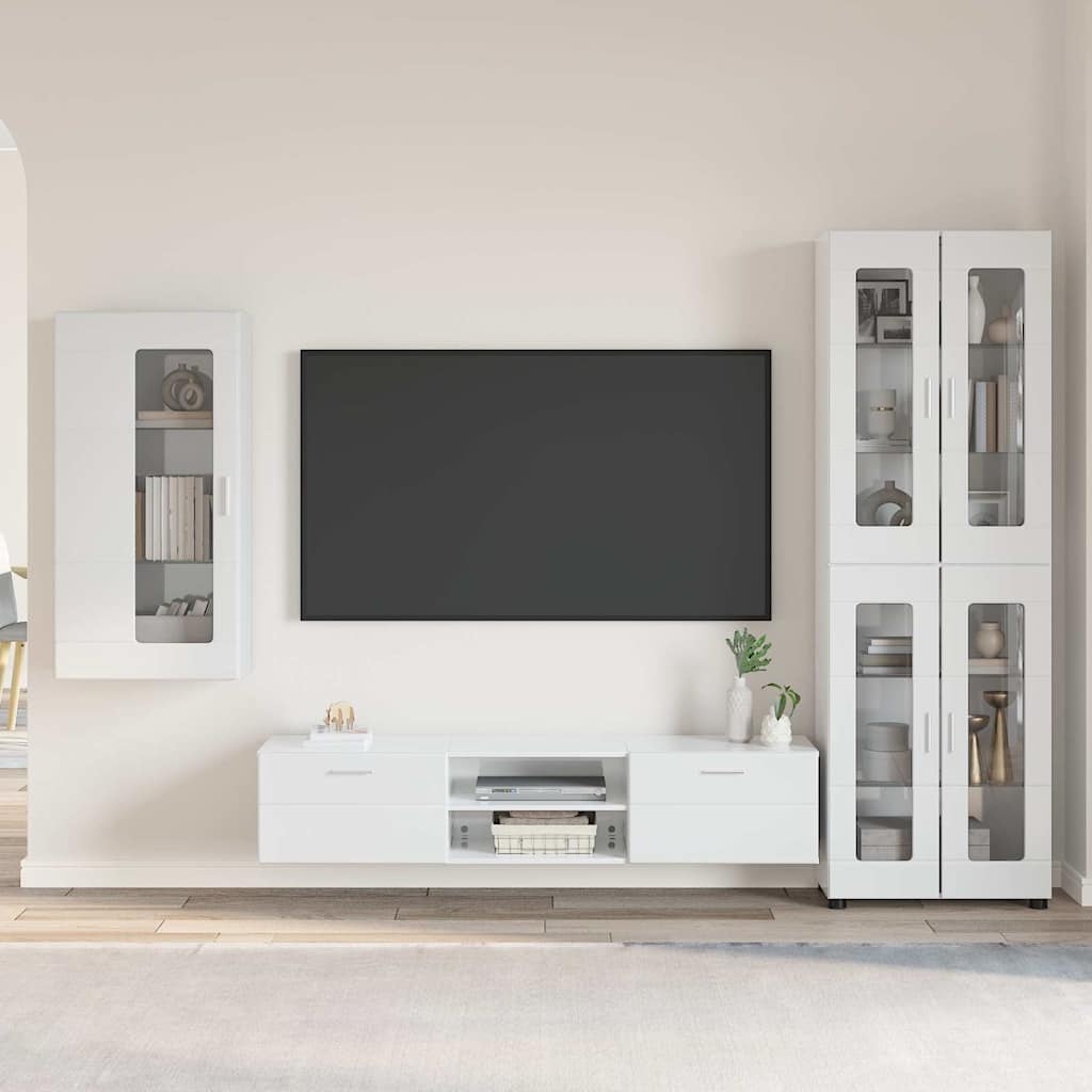 vidaXL Conjunto de mueble de TV FLORIN 3 uds. brillante
