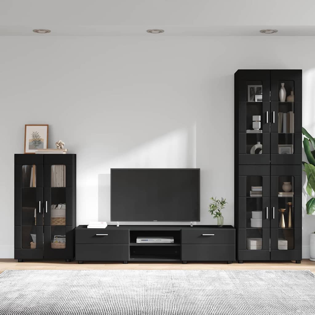 vidaXL Conjunto de mueble de TV FLORIN 3 uds. Negro