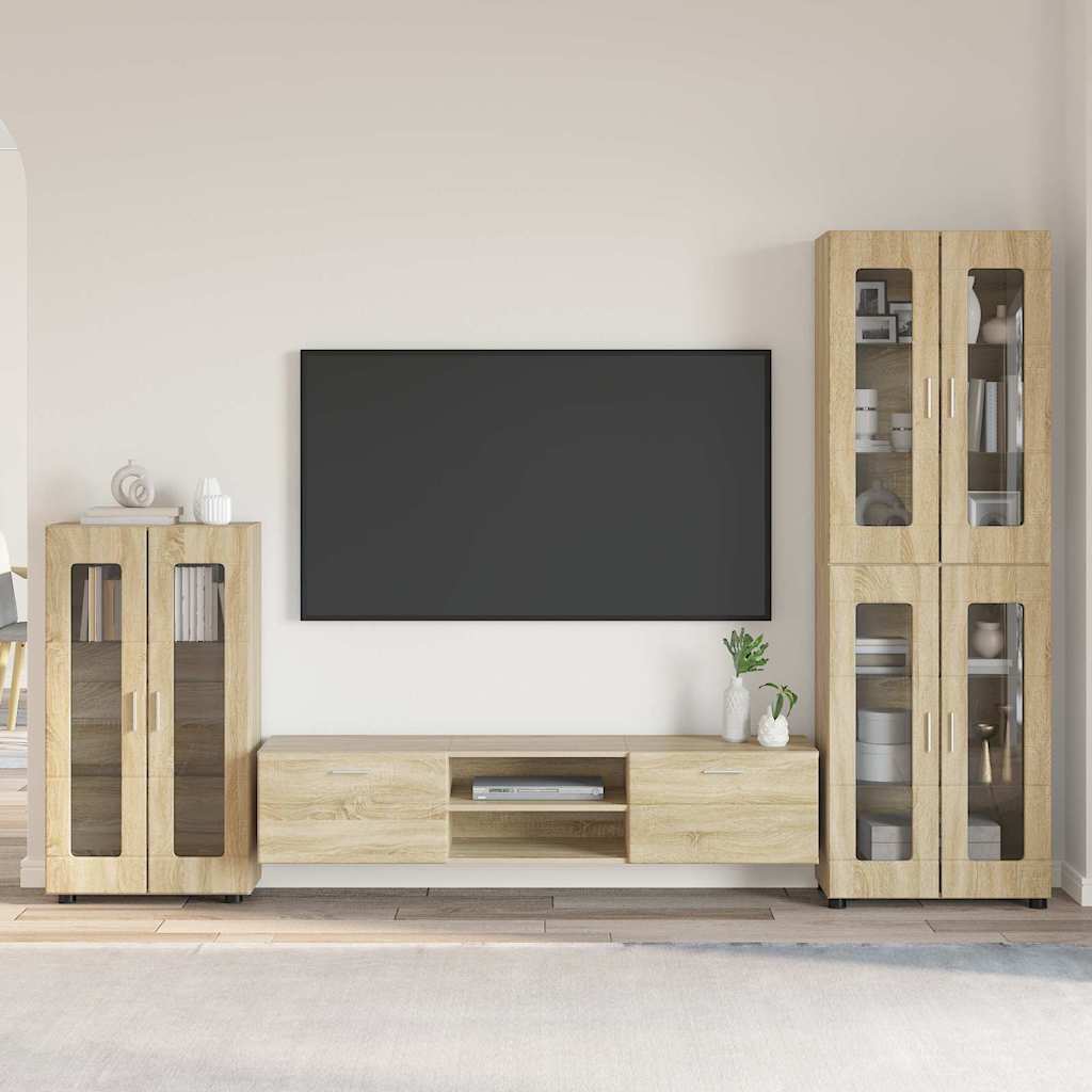 vidaXL Conjunto de mueble de TV FLORIN 3 uds. Roble Sonoma