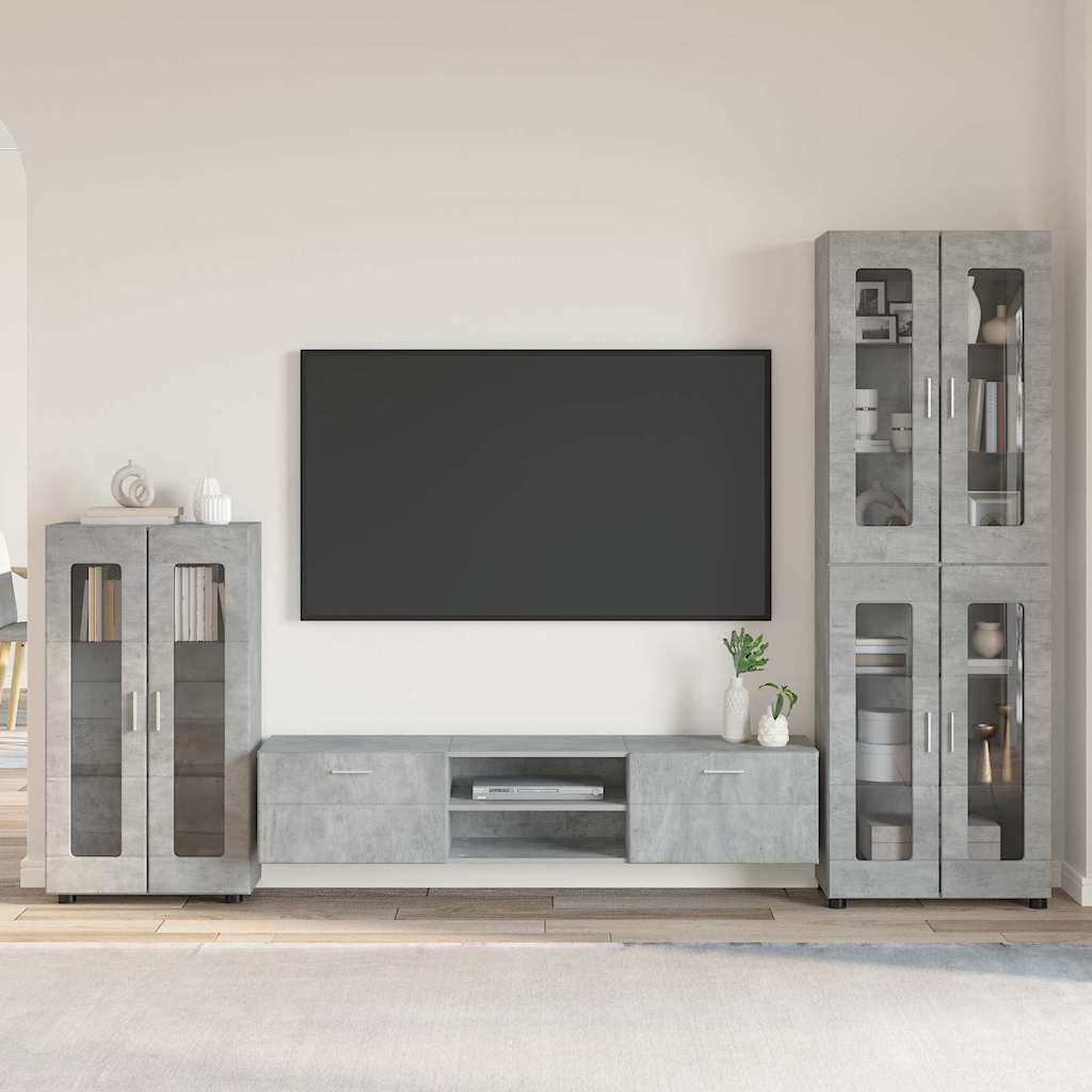 vidaXL Conjunto de mueble de TV FLORIN 3 uds. Gris Concreto